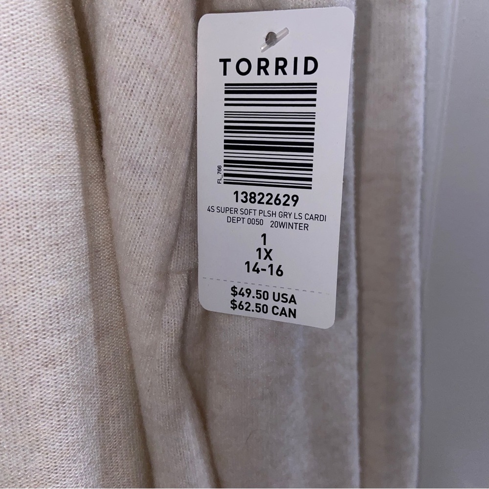 Nwt Torrid Super Soft Cream Drape Front Cardigan,… - image 8